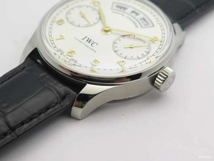 MIROTIME 0118 Portuguese Real PR Real Annual Calendar IW5035 YLF 1:1 Best Edition White Dial On Leather Strap A Refined 7243